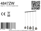 Zwarte hanglamp Bollique 4847ZW, 5-lichts voor eettafel