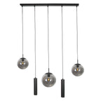 Zwarte hanglamp Bollique 4847ZW, 5-lichts voor eettafel