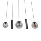 Zwarte hanglamp Bollique 4847ZW, 5-lichts voor eettafel