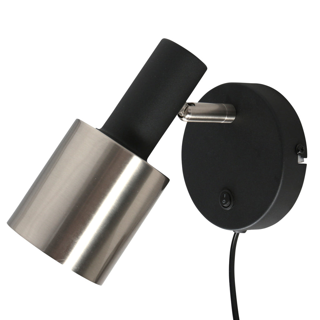 Wandlamp Fjorgard 4848ZW - zwarte wandlamp met stoer metaal