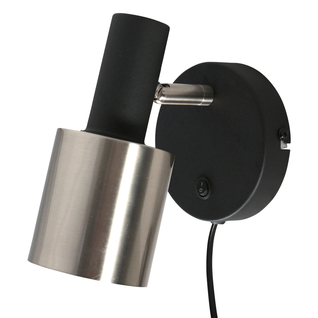 Wandlamp Fjorgard 4848ZW - zwarte wandlamp met stoer metaal