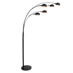 Zwarte vloerlamp Pentra 4855ZW, 5-lichts met marmeren voet
