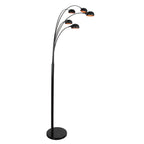 Zwarte vloerlamp Pentra 4855ZW, 5-lichts met marmeren voet