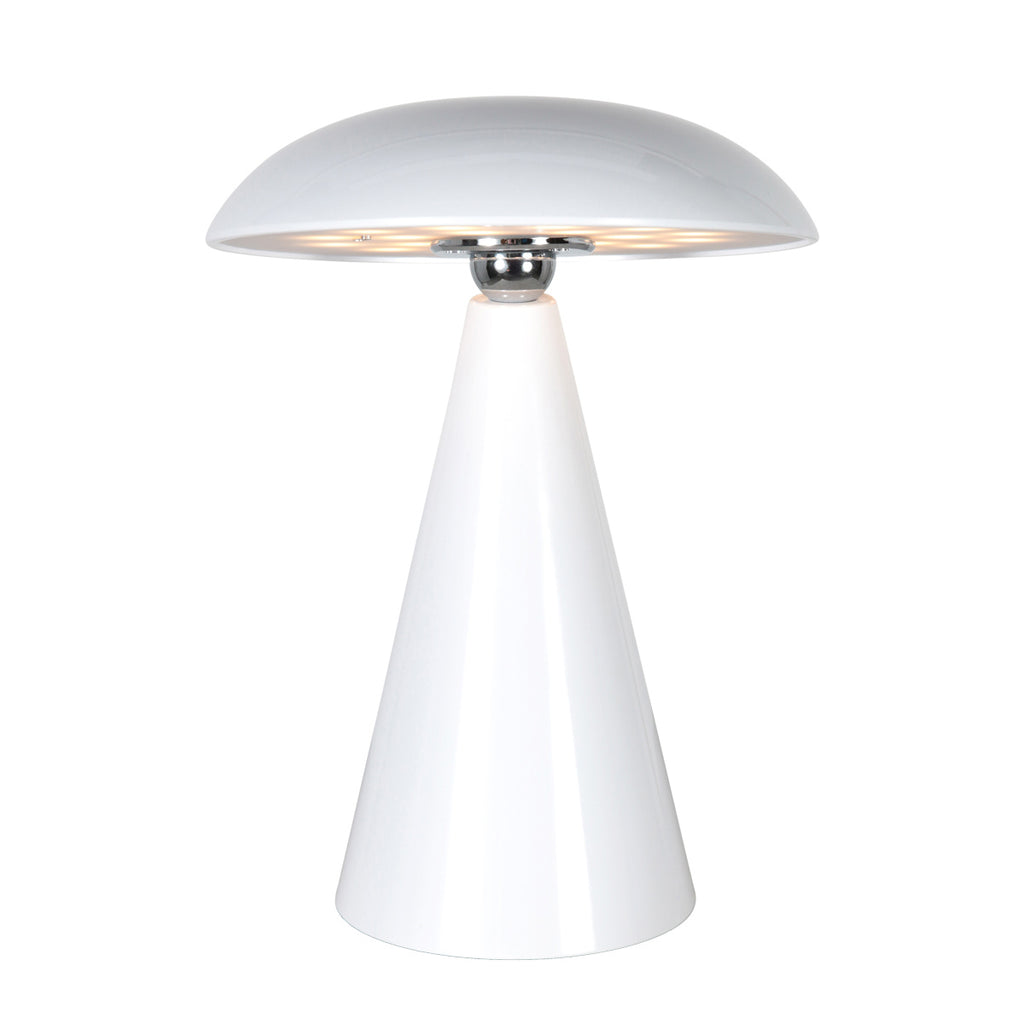 Tafellamp Mush 4856W - glanzend witte oplaadbare sfeermaker