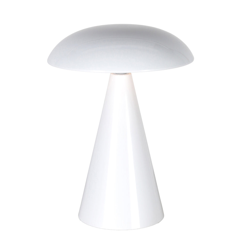 Tafellamp Mush 4856W - glanzend witte oplaadbare sfeermaker