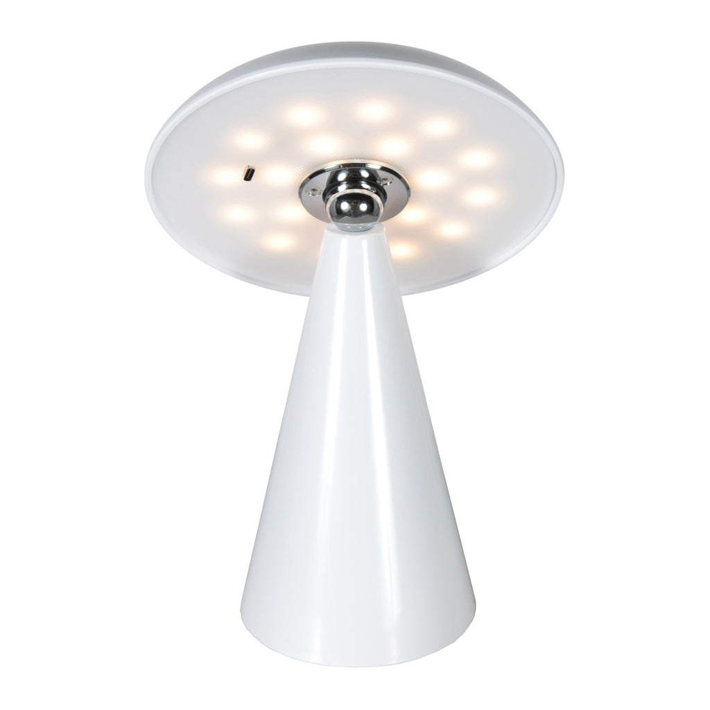 Tafellamp Mush 4856W - glanzend witte oplaadbare sfeermaker