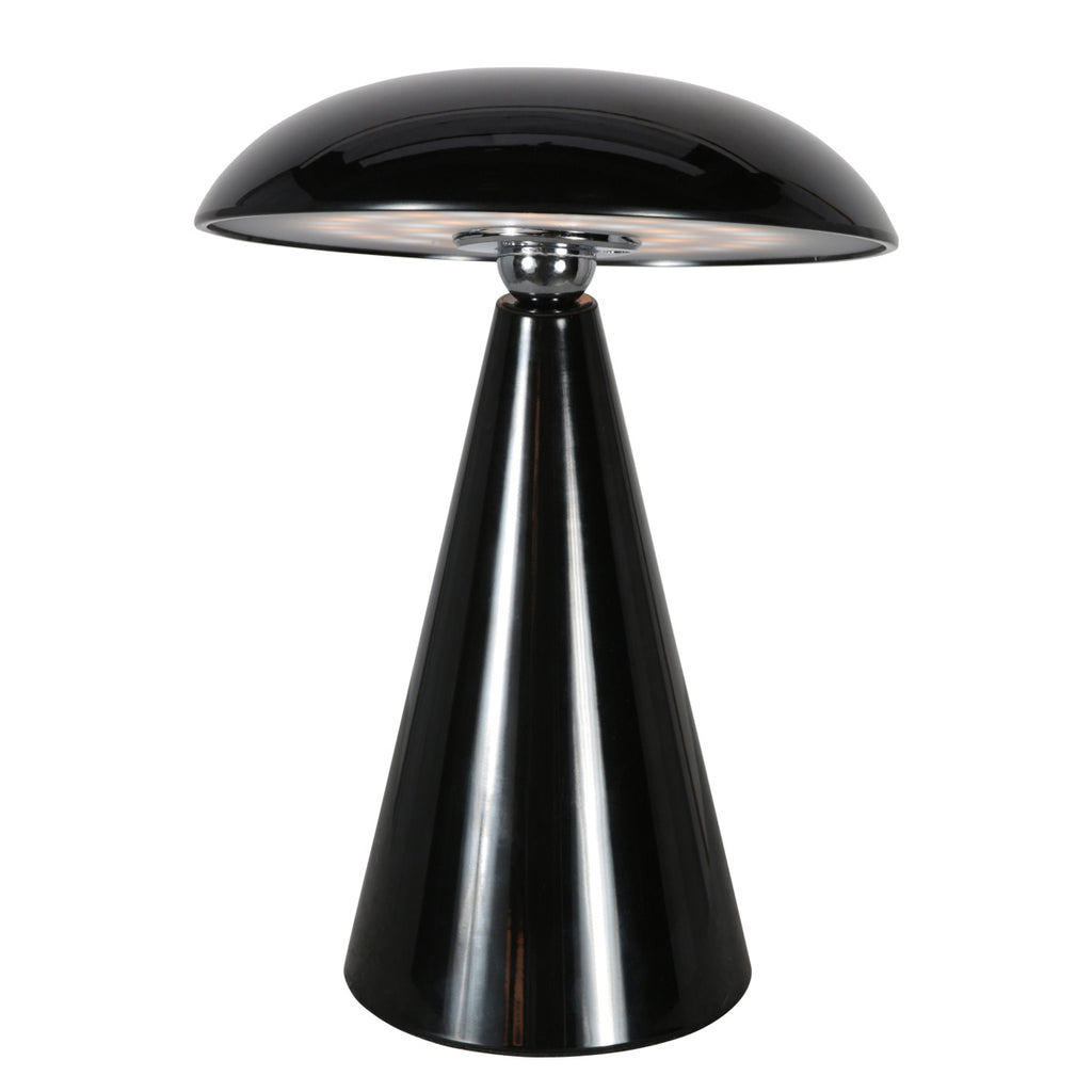 Tafellamp Mush 4856ZW - glanzende zwarte oplaadbare sfeerlamp