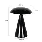 Tafellamp Mush 4856ZW - glanzende zwarte oplaadbare sfeerlamp