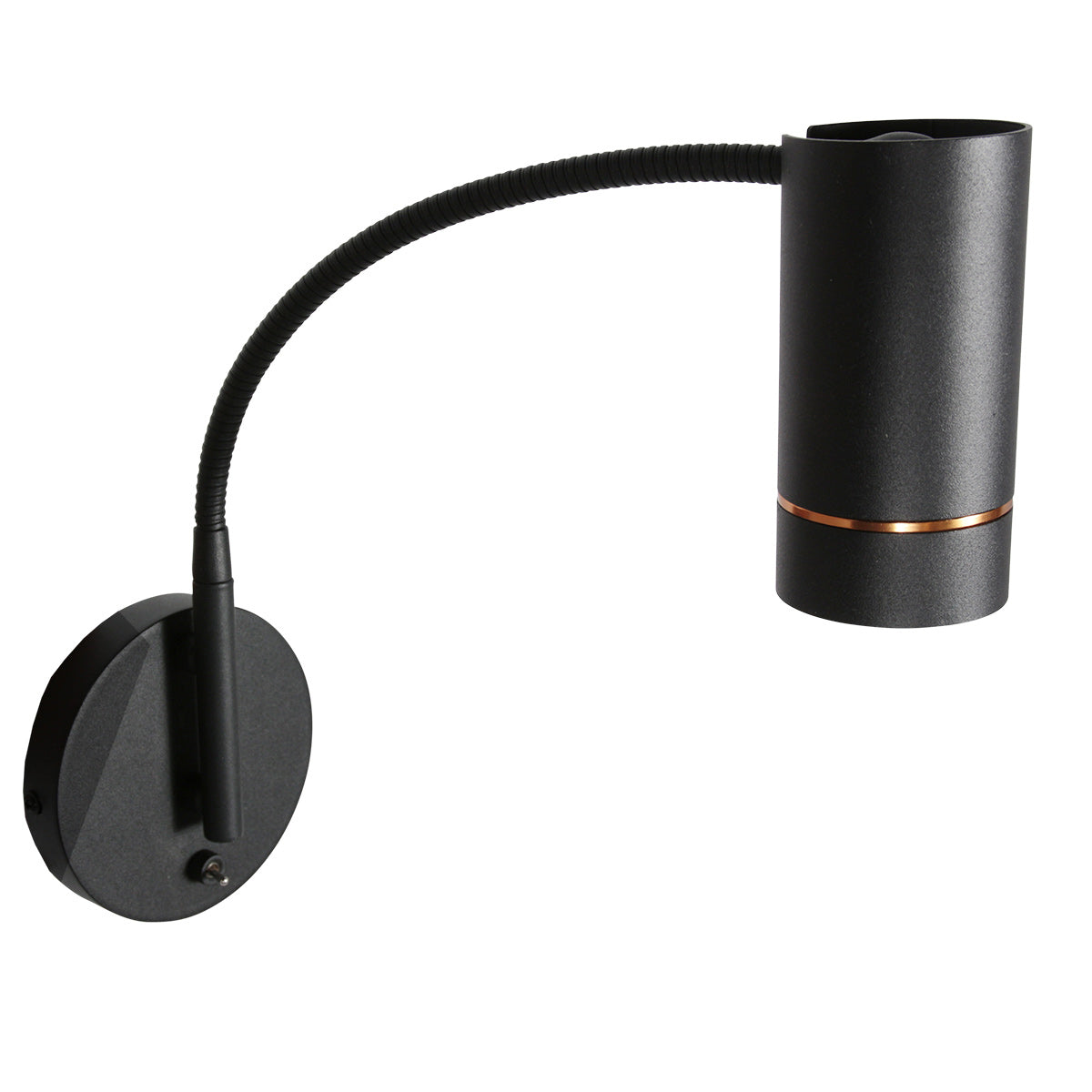 Zwarte wandlamp Downlume 4857ZW, flexibel GU10 spot design