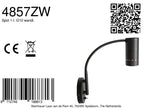 Zwarte wandlamp Downlume 4857ZW, flexibel GU10 spot design