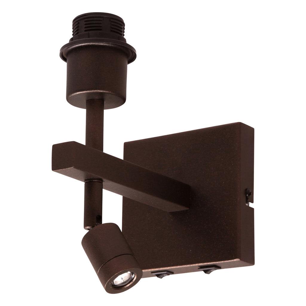 Wandlamp Stang 4869CA met zwart linnen kap en leeslicht