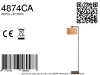 Cacao vloerlamp Stang 4874CA met schakelaar en beige kurkstructuur kap