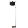 Cacao vloerlamp Stang 4875CA met schakelaar en zwarte linnen kap