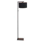 Cacao vloerlamp Stang 4875CA met schakelaar en zwarte linnen kap