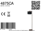 Cacao vloerlamp Stang 4875CA met schakelaar en zwarte linnen kap