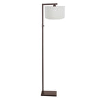 Cacao vloerlamp Stang 4877CA met schakelaar en grof wit linnen kap
