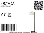 Cacao vloerlamp Stang 4877CA met schakelaar en grof wit linnen kap
