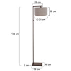 Cacao vloerlamp Stang 4878CA met schakelaar en grof grijs linnen kap