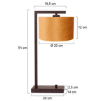 Cacao tafellamp Stang 4884CA met goud velours kap