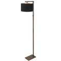 Bronzen vloerlamp Stang 4895BR met schakelaar en zwarte linnen kap