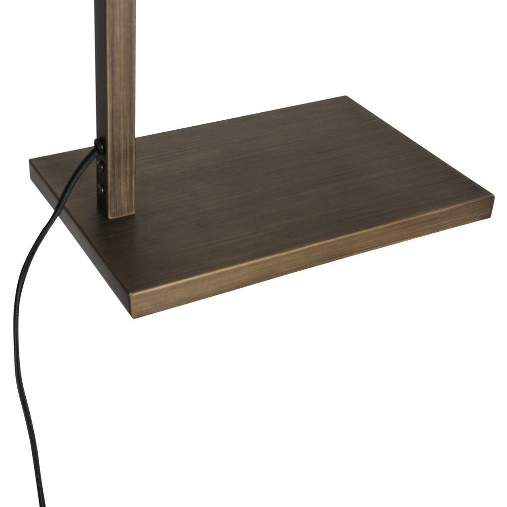 Bronzen vloerlamp Stang 4895BR met schakelaar en zwarte linnen kap