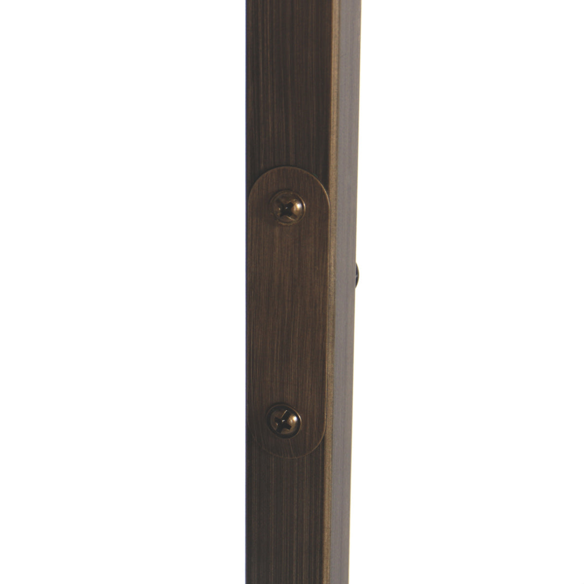 Bronzen vloerlamp Stang 4896BR met schakelaar en wit grof linnen kap