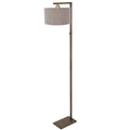 Bronzen vloerlamp Stang 4897BR met schakelaar en grof grijs linnen kap