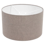 Bronzen vloerlamp Stang 4897BR met schakelaar en grof grijs linnen kap