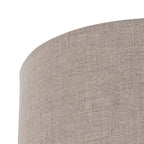 Bronzen tafellamp Stang 4903BR met grof grijze linnen kap