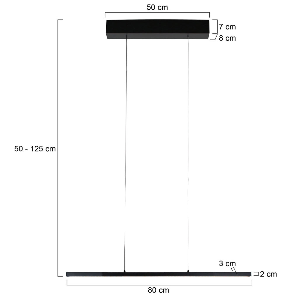 Hanglamp Bande 4906ZW zwarte hanglamp met cable lift 80cm breed