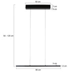 Hanglamp Bande 4906ZW zwarte hanglamp met cable lift 80cm breed