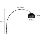 Wandlamp Globe Black 4909ZW booglamp zwart/goud E27
