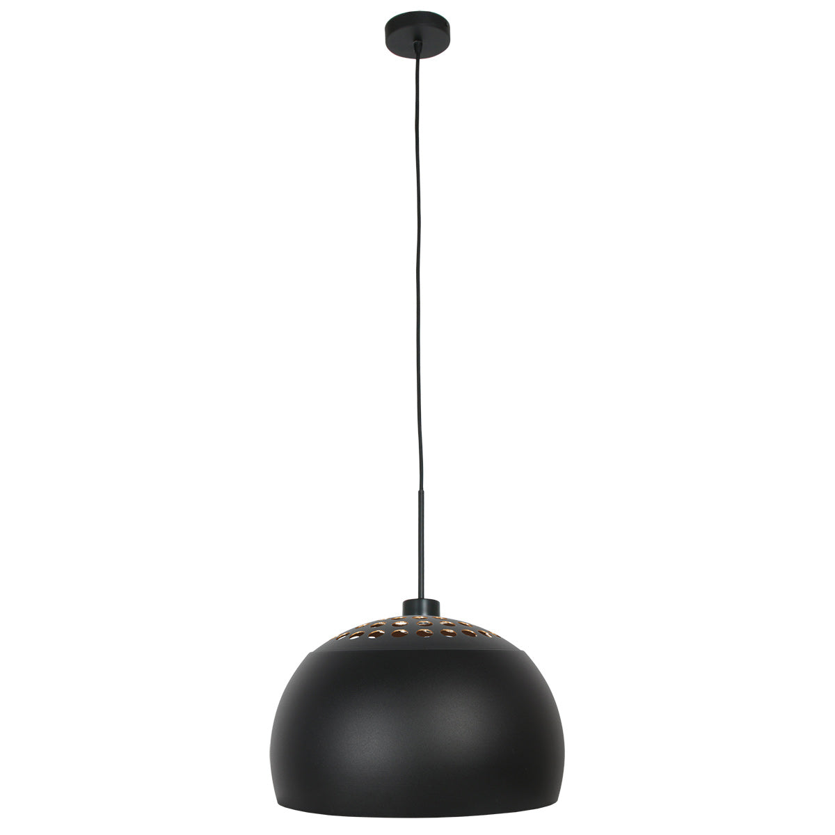 Hanglamp Globe Black 4913ZW zwart/goud Ø40 sfeervolle pendel