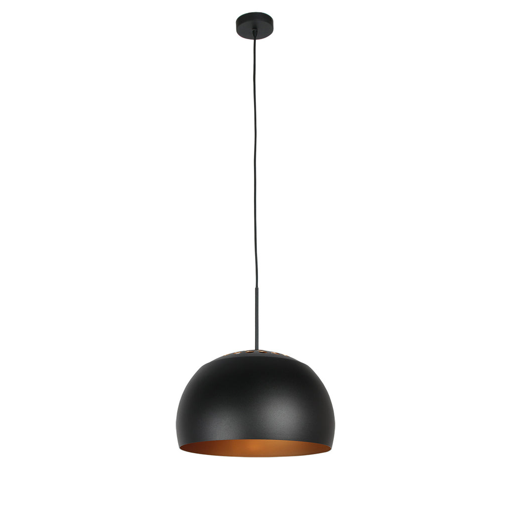 Hanglamp Globe Black 4913ZW zwart/goud Ø40 sfeervolle pendel