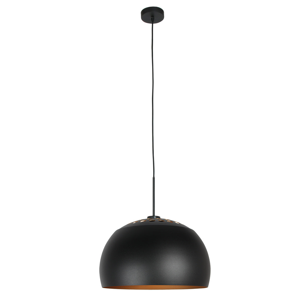 Hanglamp Globe Black 4913ZW zwart/goud Ø40 sfeervolle pendel