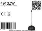 Hanglamp Globe Black 4913ZW zwart/goud Ø40 sfeervolle pendel