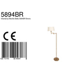 Bronskleurige vloerlamp Bella 5894BR met crème kleurige linnen kap