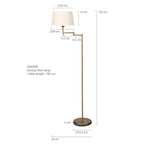 Bronskleurige vloerlamp Bella 5894BR met crème kleurige linnen kap