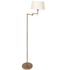 Bronskleurige vloerlamp Bella 5894BR met crème kleurige linnen kap