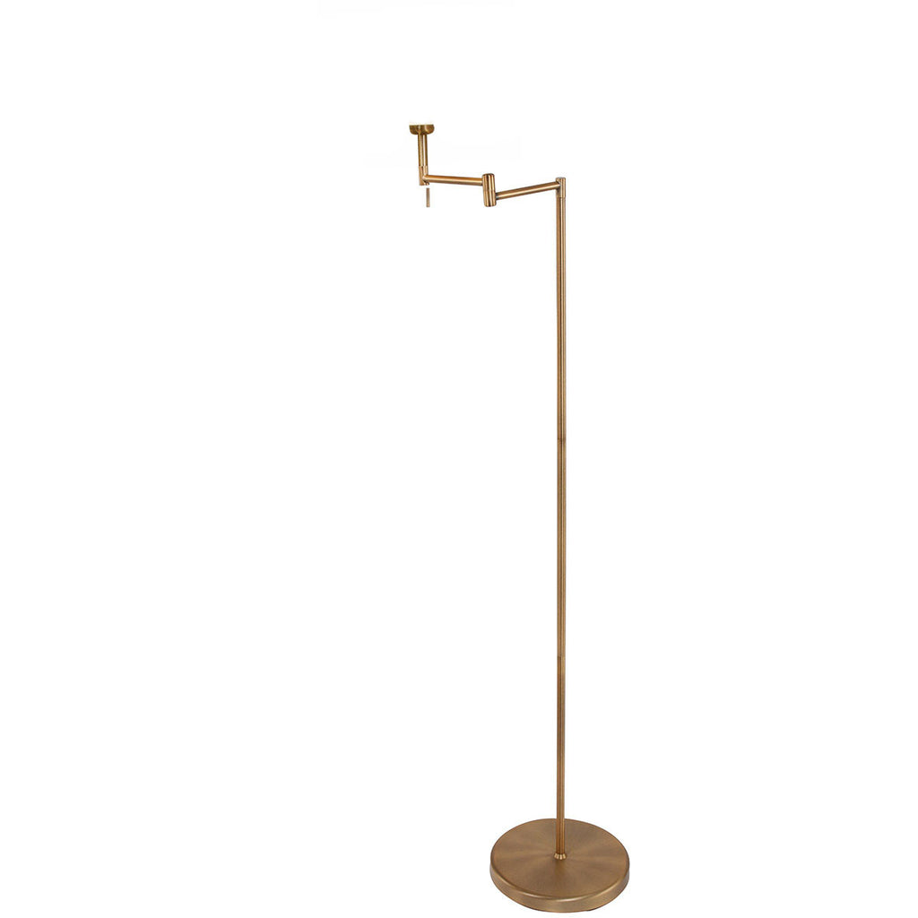 Bronskleurige vloerlamp Bella 5894BR met crème kleurige linnen kap