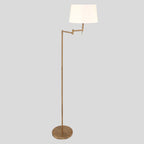 Bronskleurige vloerlamp Bella 5894BR met crème kleurige linnen kap