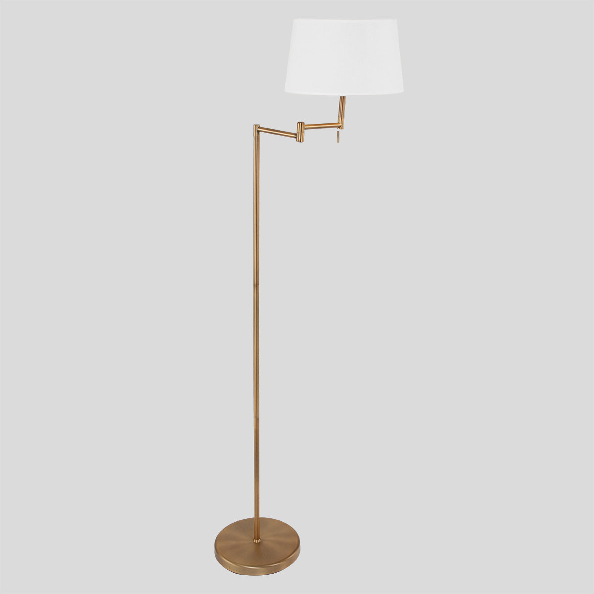 Bronskleurige vloerlamp Bella 5894BR met crème kleurige linnen kap