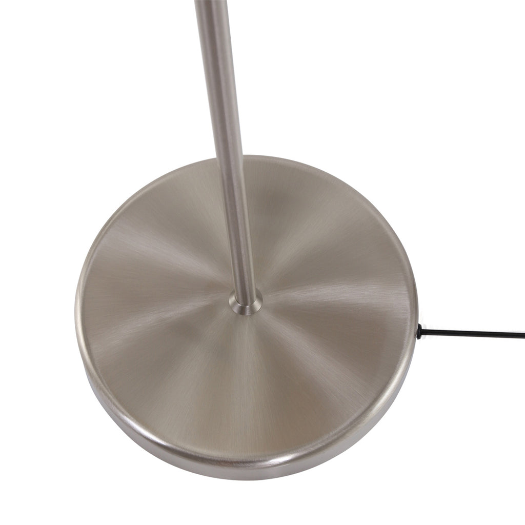 Staalkleurige vloerlamp Bella 5894ST met wit linnen kap