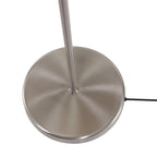 Staalkleurige vloerlamp Bella 5894ST met wit linnen kap