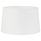 Staalkleurige vloerlamp Bella 5894ST met wit linnen kap