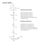 Staalkleurige vloerlamp Bella 5894ST met wit linnen kap