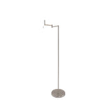 Staalkleurige vloerlamp Bella 5894ST met wit linnen kap