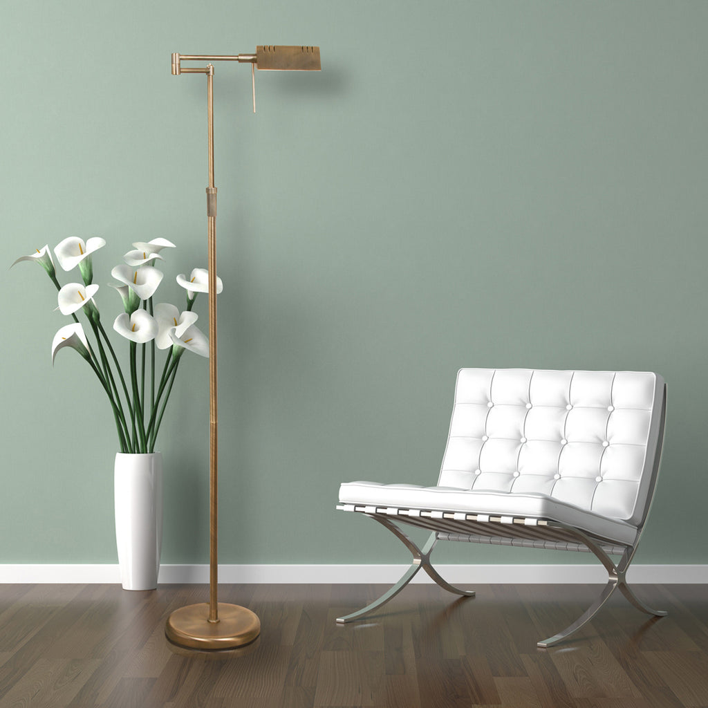Bronskleurige vloerlamp Karl 5895BR met dimmer en in hoogte verstelbaar