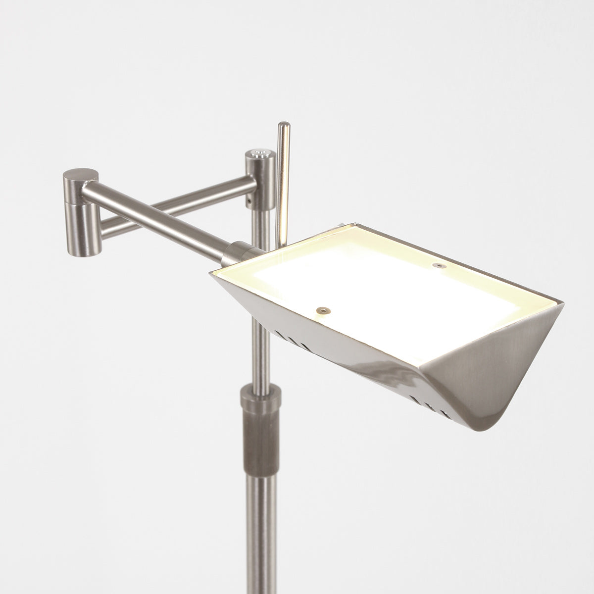 Staalkleurige vloerlamp Karl 5895ST met dimmer en in hoogte verstelbaar