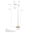 Staalkleurige vloerlamp Karl 5895ST met dimmer en in hoogte verstelbaar